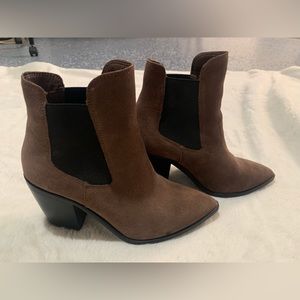 Chinese Laundry Brown Suede Heeled Booties